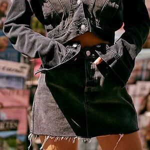 Free People Womens Rugged Denim Skirt